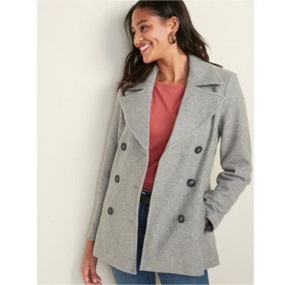 Old Navy Pea Coat Size XXL Brushed Heather Grey - Picture 1 of 13